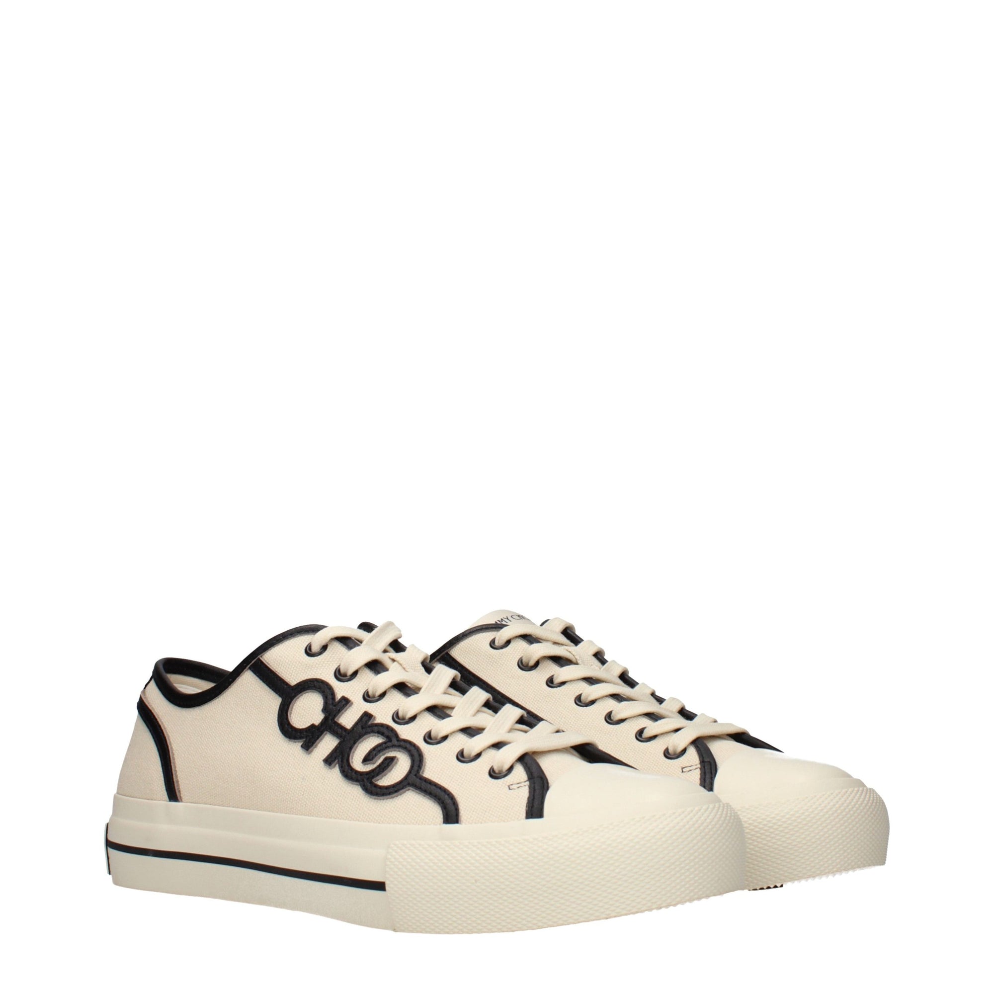 Jimmy Choo Logo Fenix Leather Low Top Sneakers - Beige