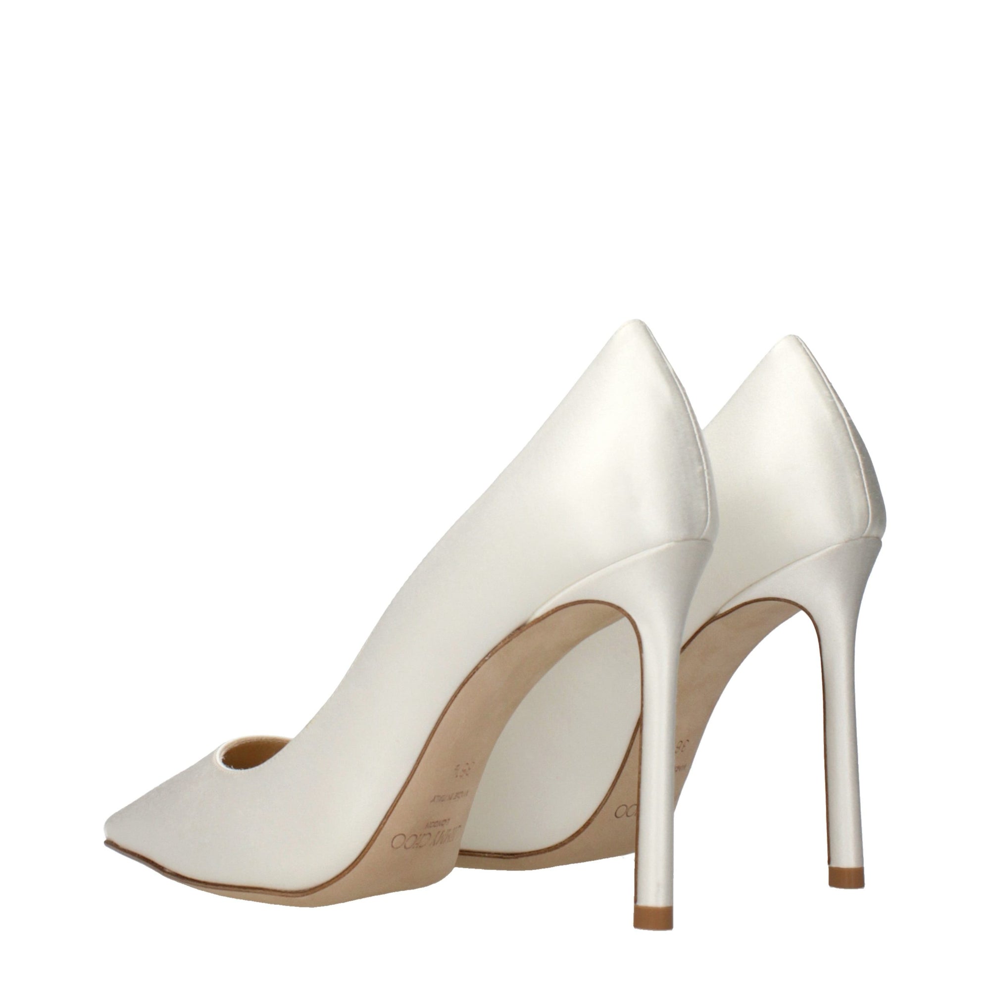 Jimmy Choo Satin High Heel Pumps - Ivory