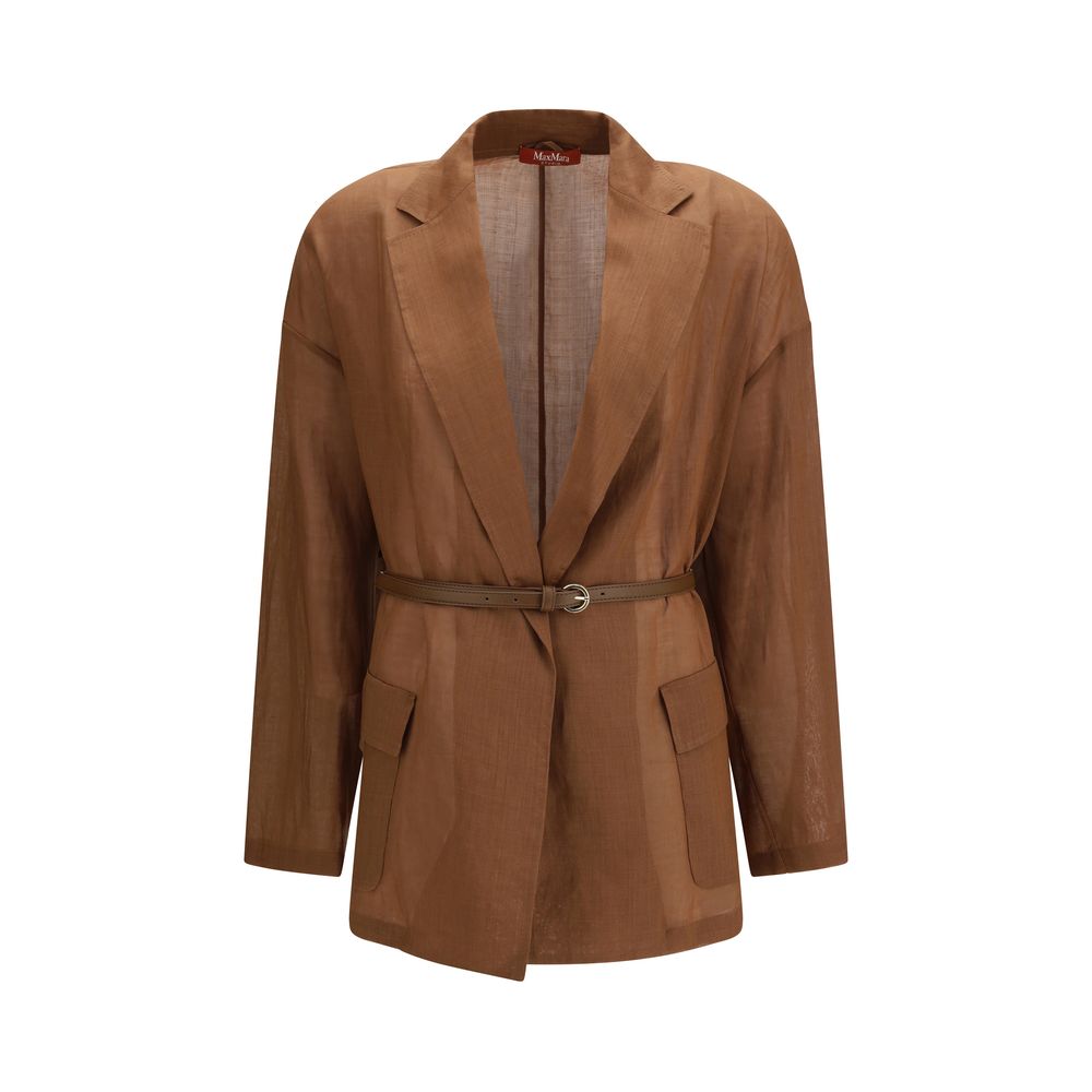 Max Mara Longline Lightweight Blazer - Brown