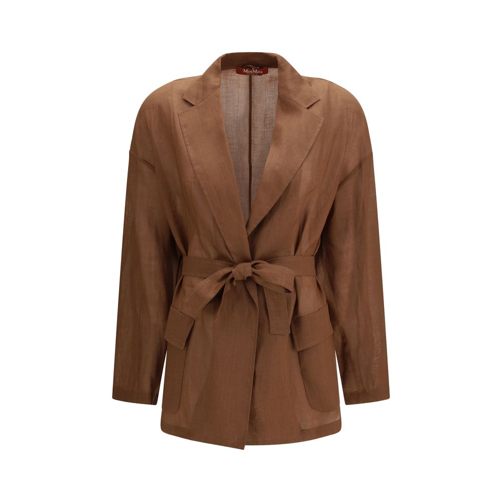 Max Mara Longline Lightweight Blazer - Brown