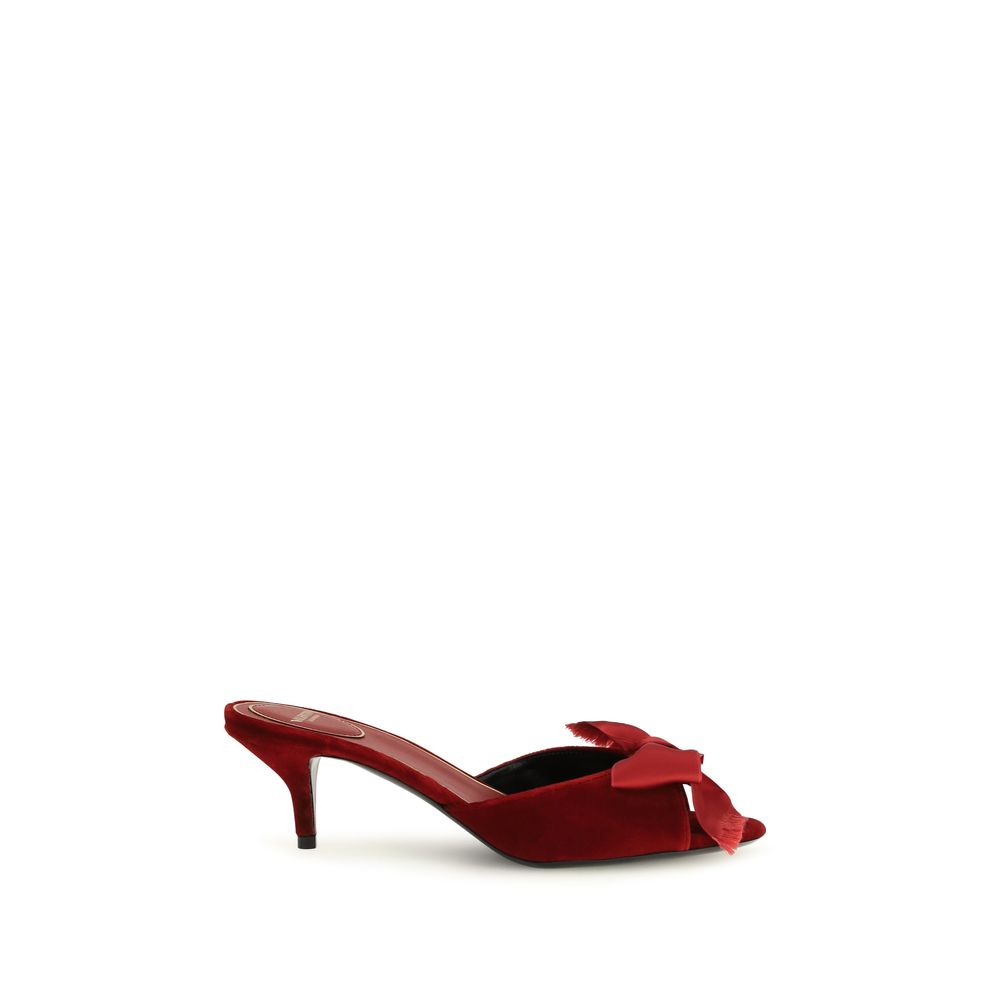 Valentino Garavani Marie Velvet Mule Sandals - Red
