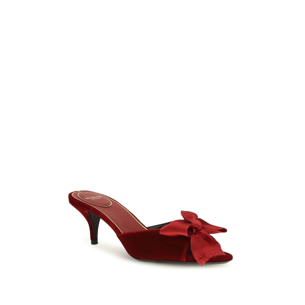 Valentino Garavani Marie Velvet Mule Sandals - Red