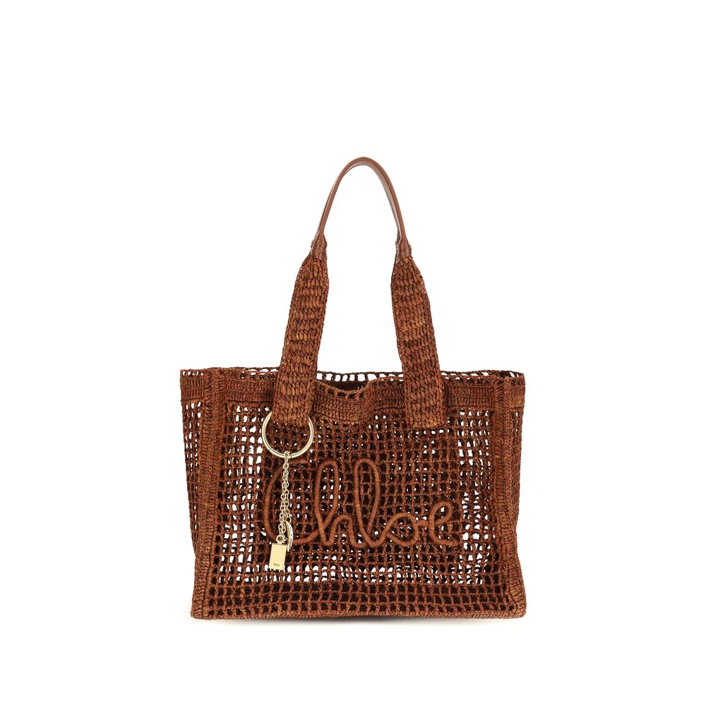 Chloé East-West Summer Banana Raffia Tote & Shoulder Bag