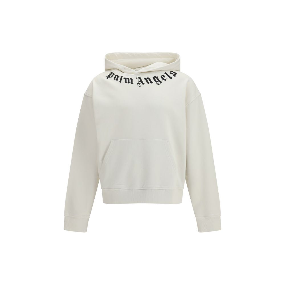 Palm Angels Neck Logo Hoodie - White