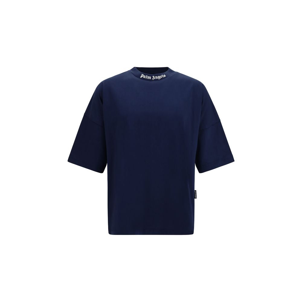 Palm Angels Neck Logo Oversized T-Shirt - Deepest Blue
