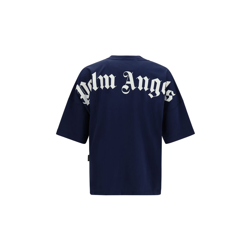 Palm Angels Neck Logo Oversized T-Shirt - Deepest Blue