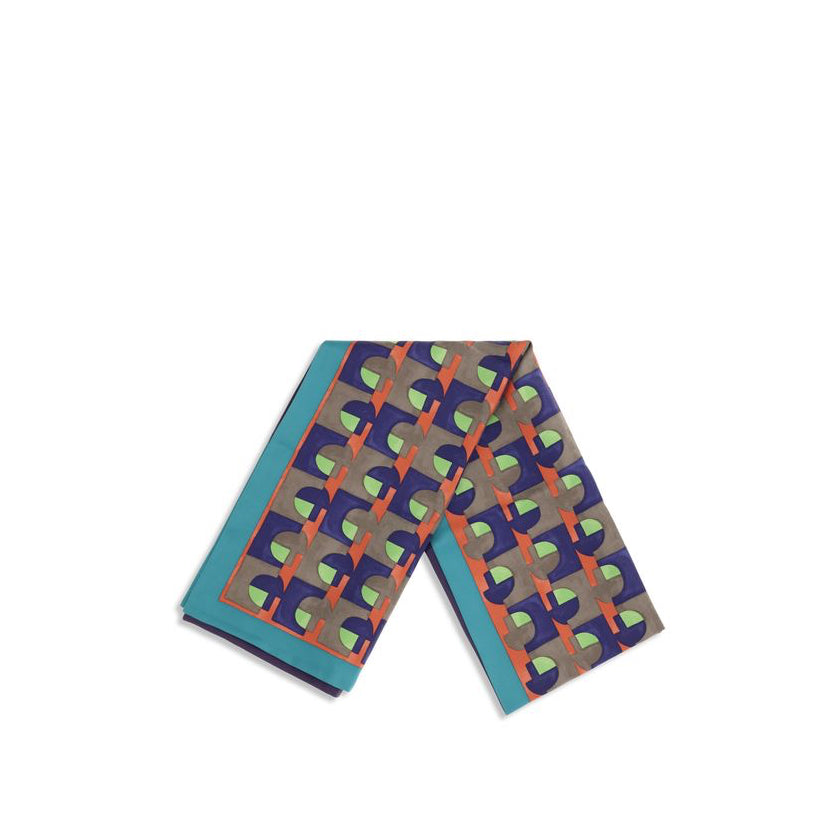 Miu Miu Geometric & Abstract Pattern Silk Scarf
