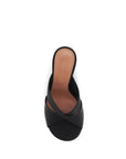 Amina Muaddi Salma Silk Mule Sandals - Black
