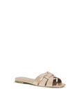 Saint Laurent Leather Tribute Sandals - Beige