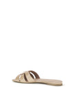 Saint Laurent Leather Tribute Sandals - Beige