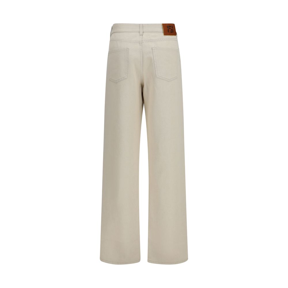 Fendi Straight-Leg Jeans - Beige