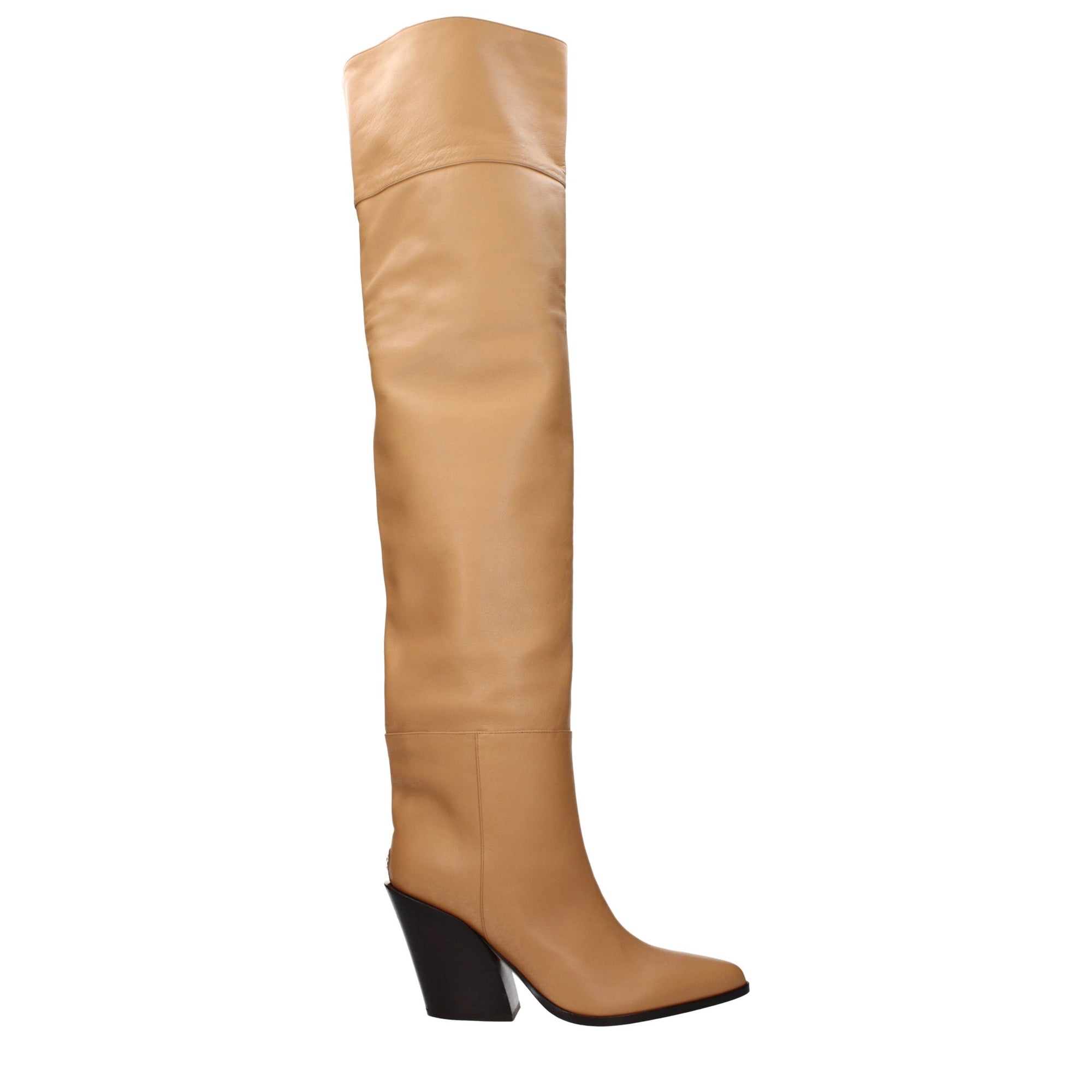 Jimmy Choo Mace Leather Over-Knee Boots - Caramel