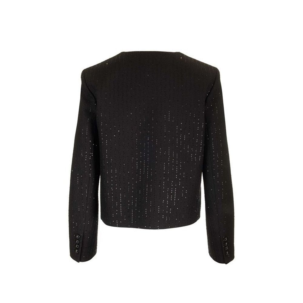 Celine Embellished Collarless Wool Blazer - Black