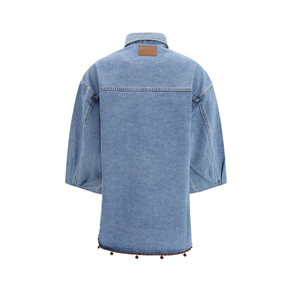 Ella Light Wash Longline Denim Shirt