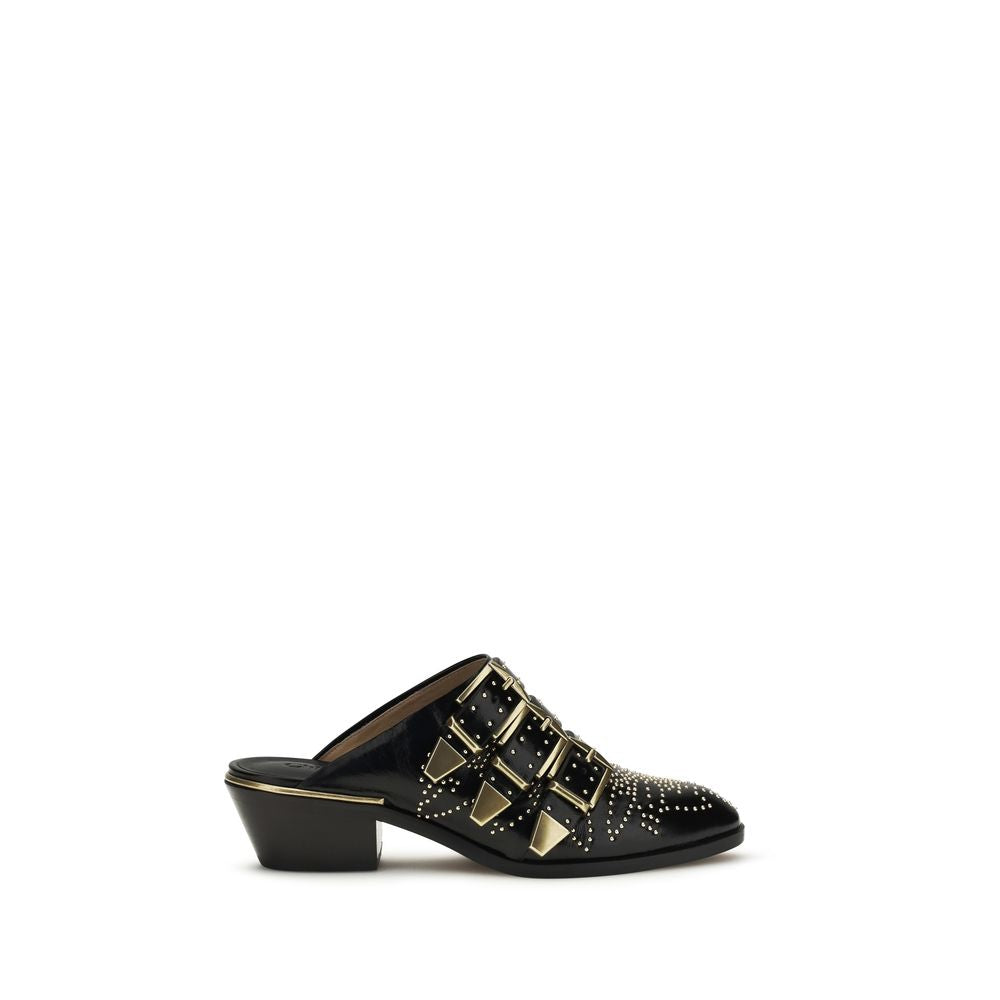 Chloé Susan Studded Leather Mules - Black