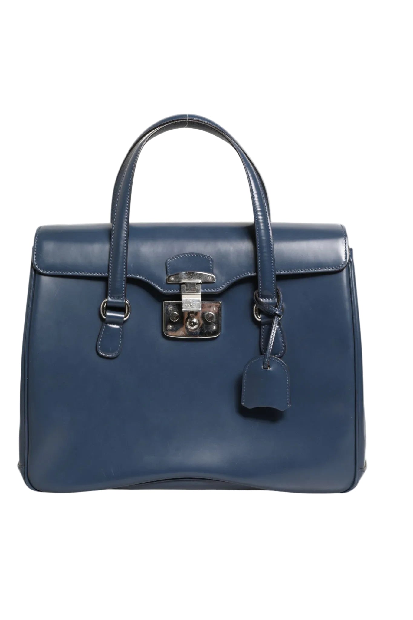Gucci Smooth Leather Lady Lock Shoulder Bag - Blue
