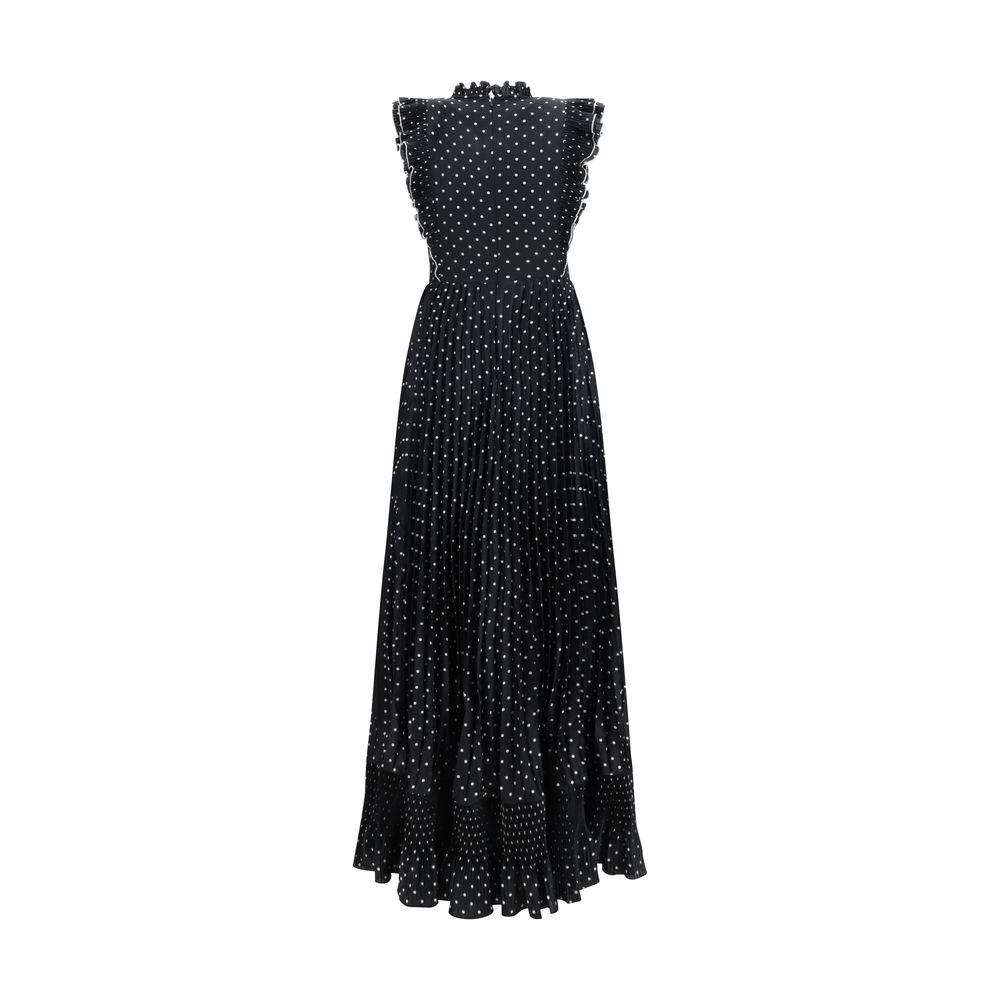 Self-Portrait Sleeveless Polka Dot Maxi Dress