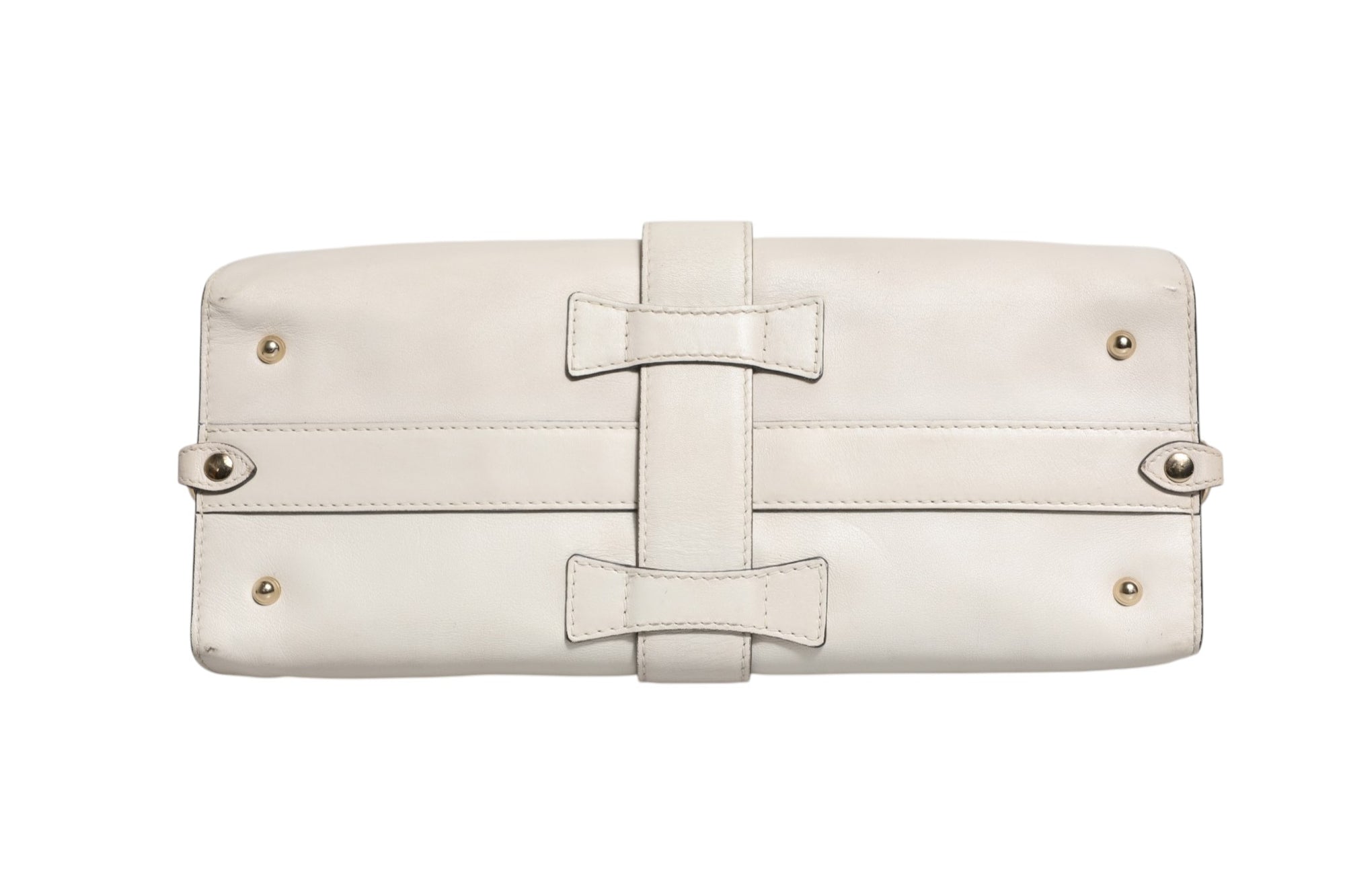Gucci Leather Stirrup Top Handle Bag - White
