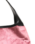 Gucci Jackie Pink Velvet And Black Leather Shoulder Bag