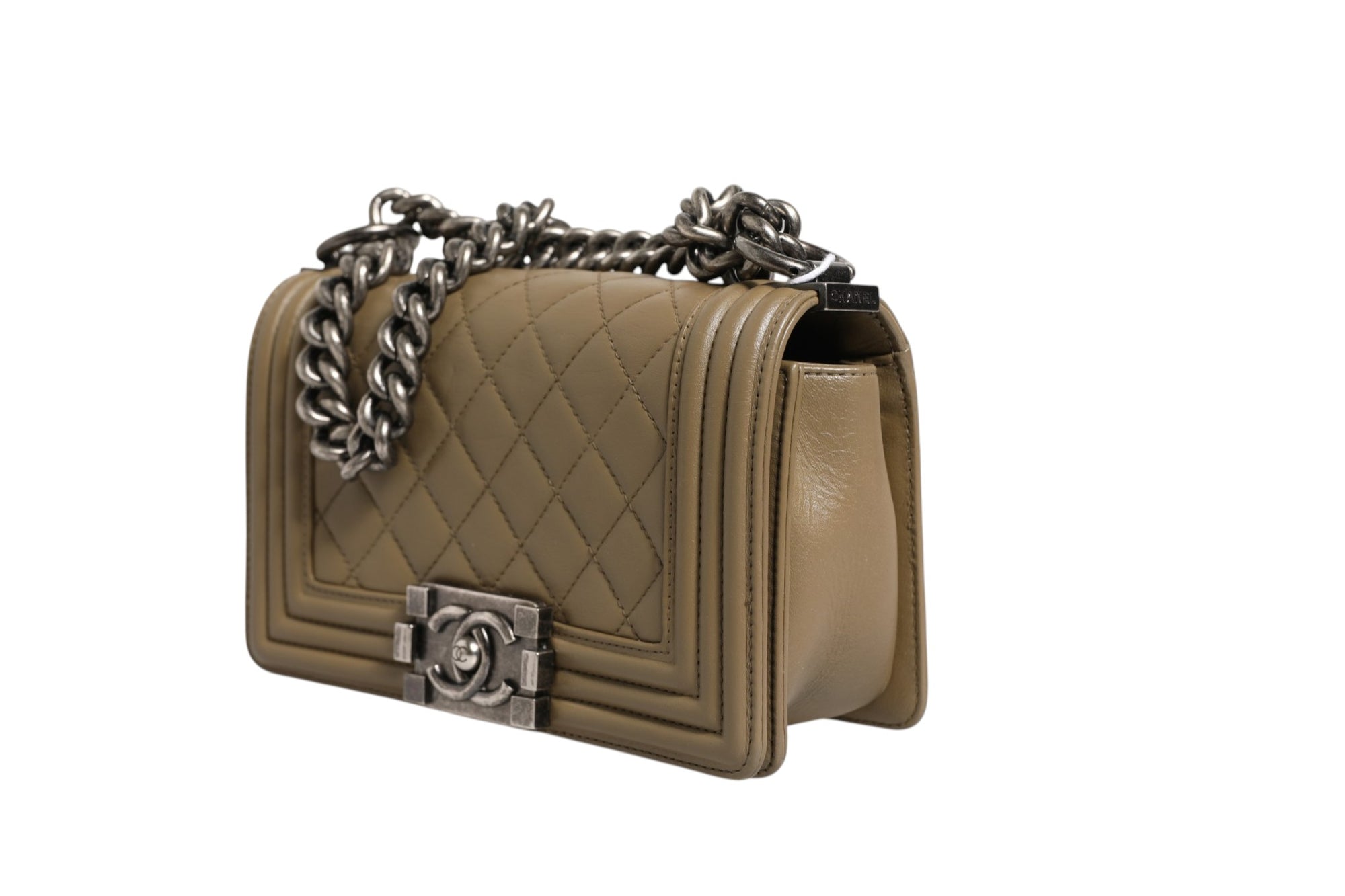 Chanel Leather Boy Bag - Olive