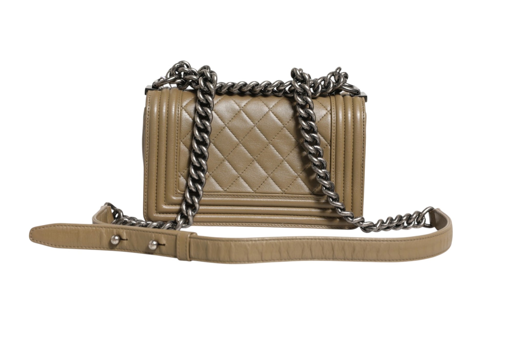 Chanel Leather Boy Bag - Olive
