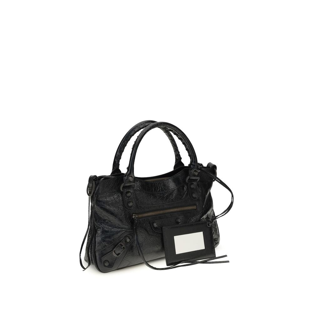 Balenciaga Le City First Leather Shoulder Bag - Black