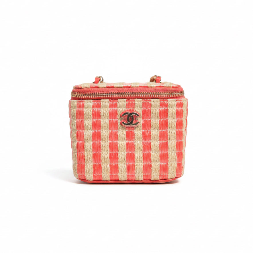 Chanel Raffia/Jute Mini Vanity Case