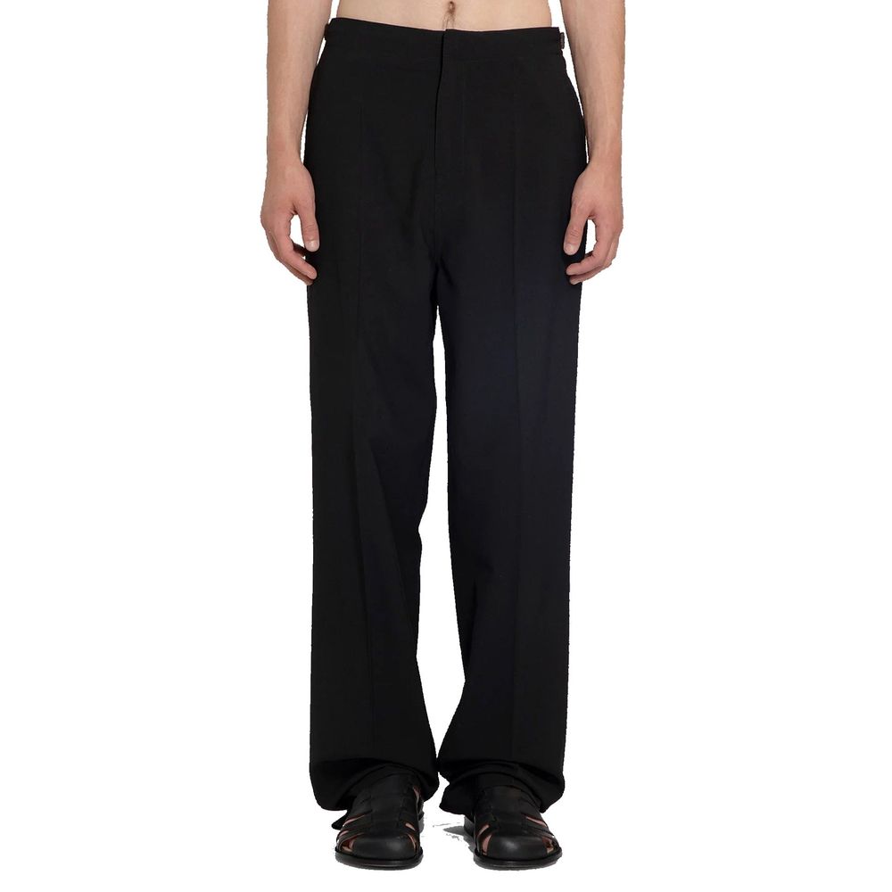 Loewe Wide Leg Wool Pants - Black