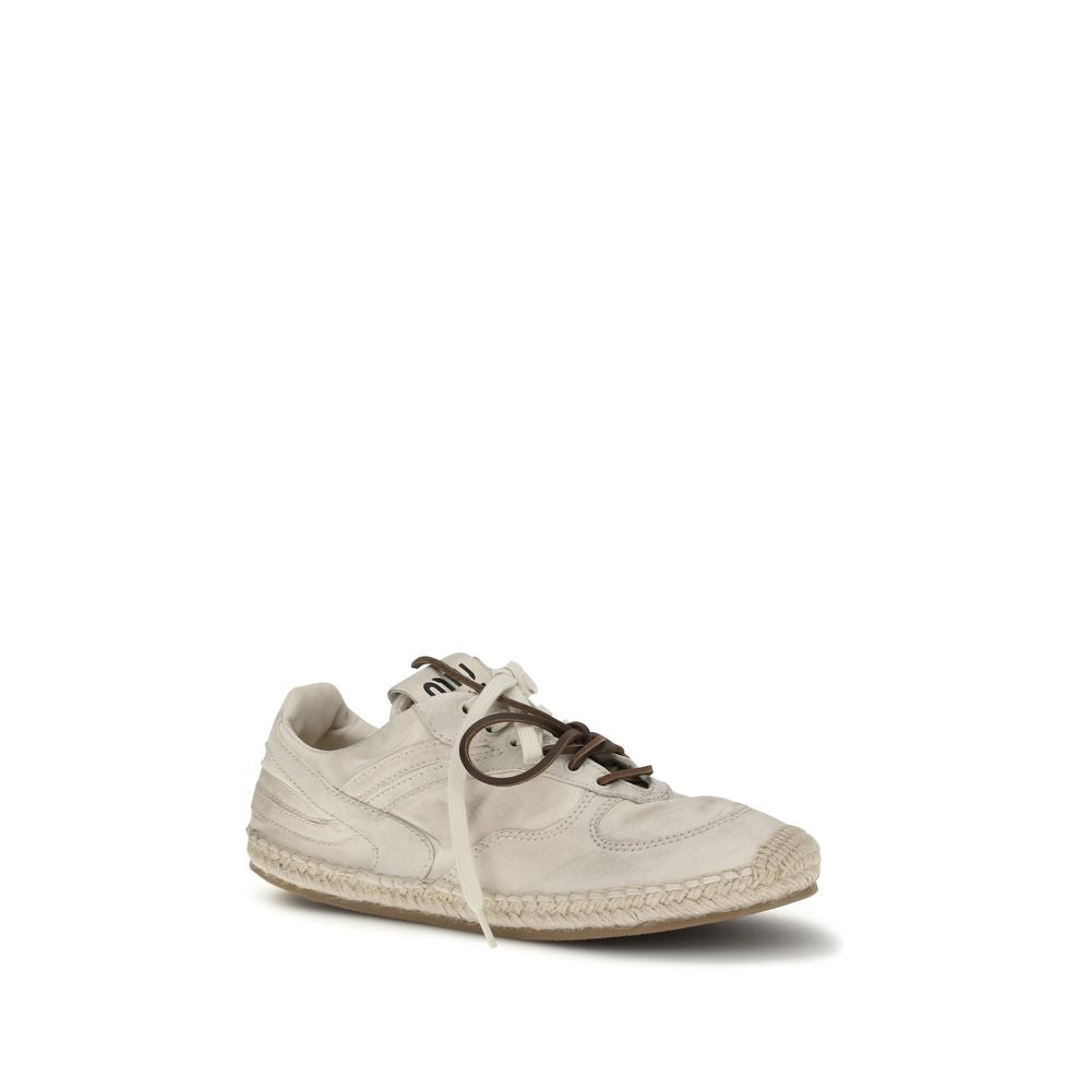 Miu Miu Distressed Gymnasium Espadrille Sole Sneakers