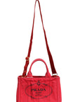 Prada Canapa Mini Canvas Tote Bag - Red