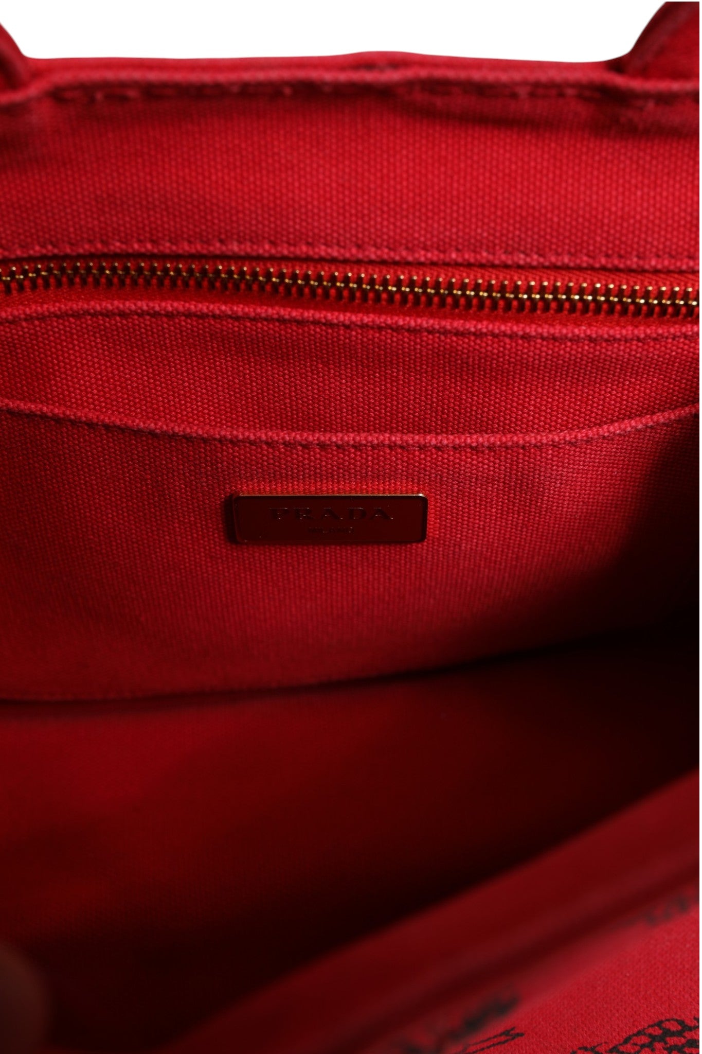 Prada Canapa Mini Canvas Tote Bag - Red