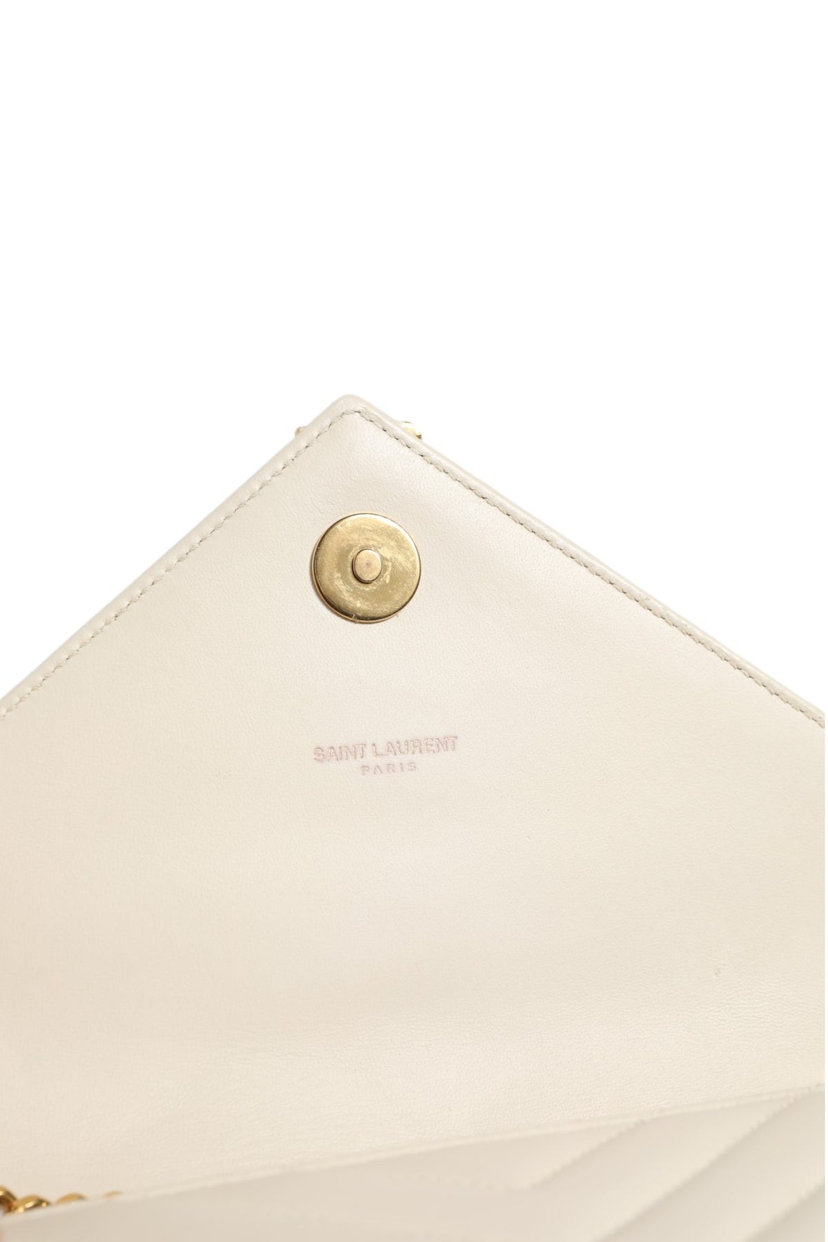 Saint Laurent YSL Envelope Shoulder Bag - Ivory/White