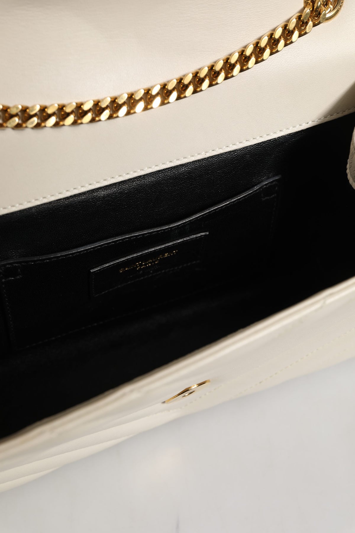 Saint Laurent YSL Envelope Shoulder Bag - Ivory/White