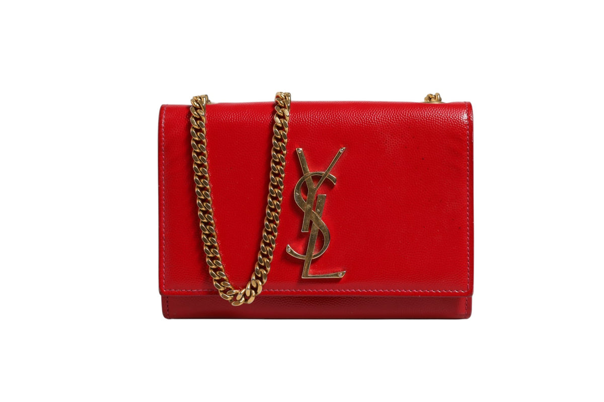 Saint Laurent Kate Leather Crossbody Bag - Red