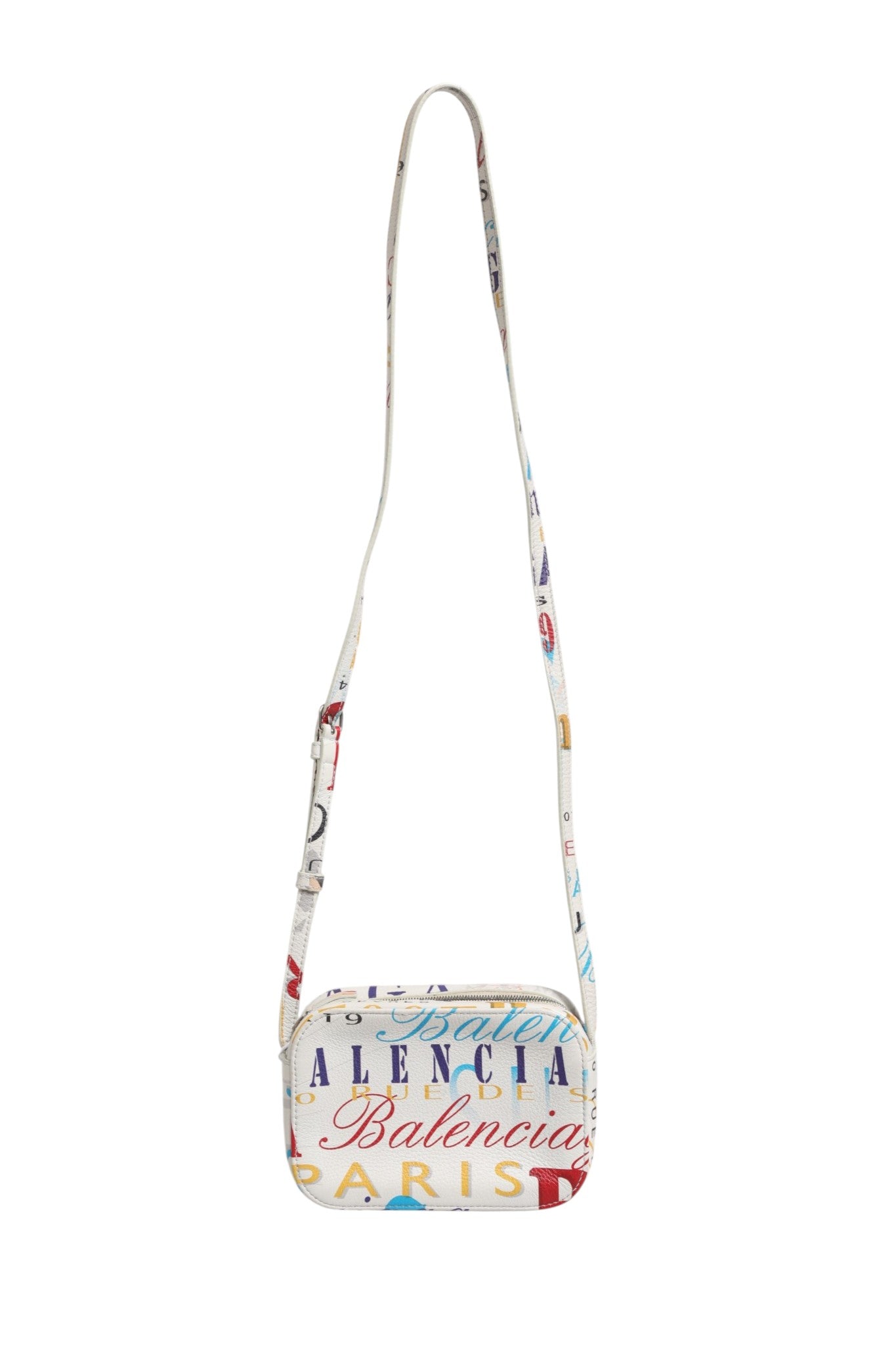 Balenciaga Graffiti Print Mini City Leather Crossbody Bag