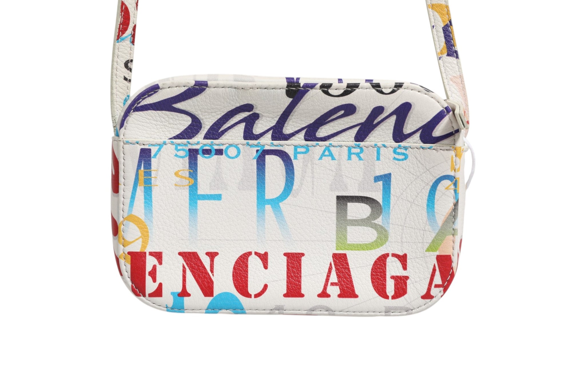 Balenciaga Graffiti Print Mini City Leather Crossbody Bag