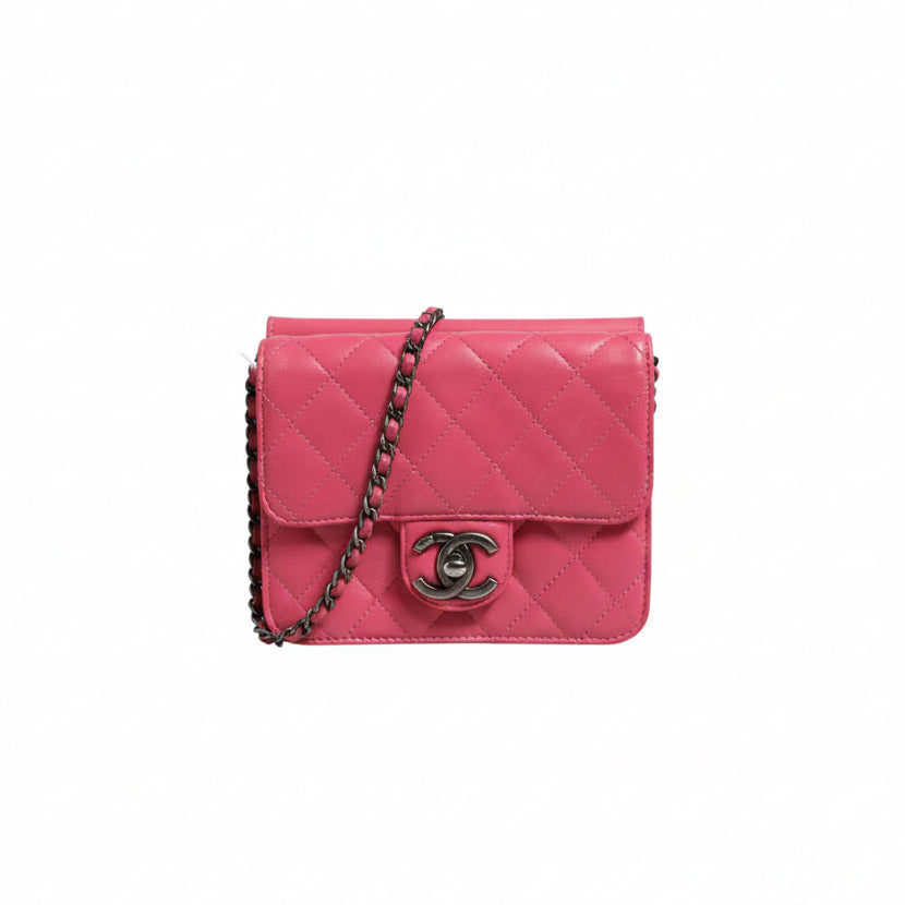 Chanel Quilted Leather Mini Square Flap Crossbody Bag