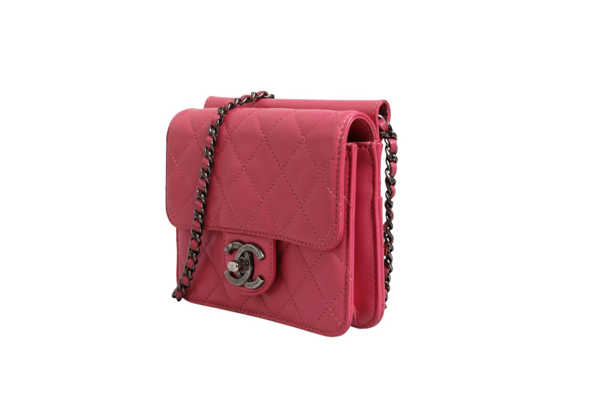 Chanel Quilted Leather Mini Square Flap Crossbody Bag
