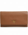 Prada Wallet - Brown & Gold