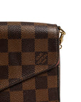 Louis Vuitton Damier Ebene Pochette Felicie  Chain Wallet