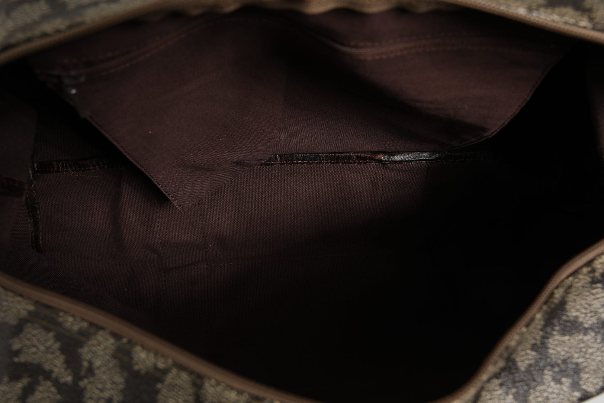 Saint Laurent Pattern Canvas Duffel Bag - Green and Brown