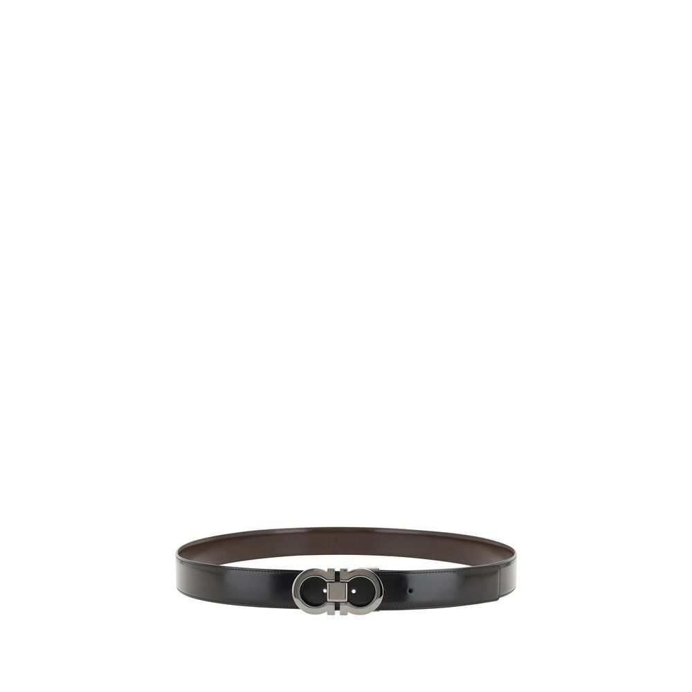 Ferragamo Gancini Reversible Leather Belt - Black &amp; Brown