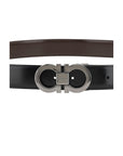 Ferragamo Gancini Reversible Leather Belt - Black & Brown
