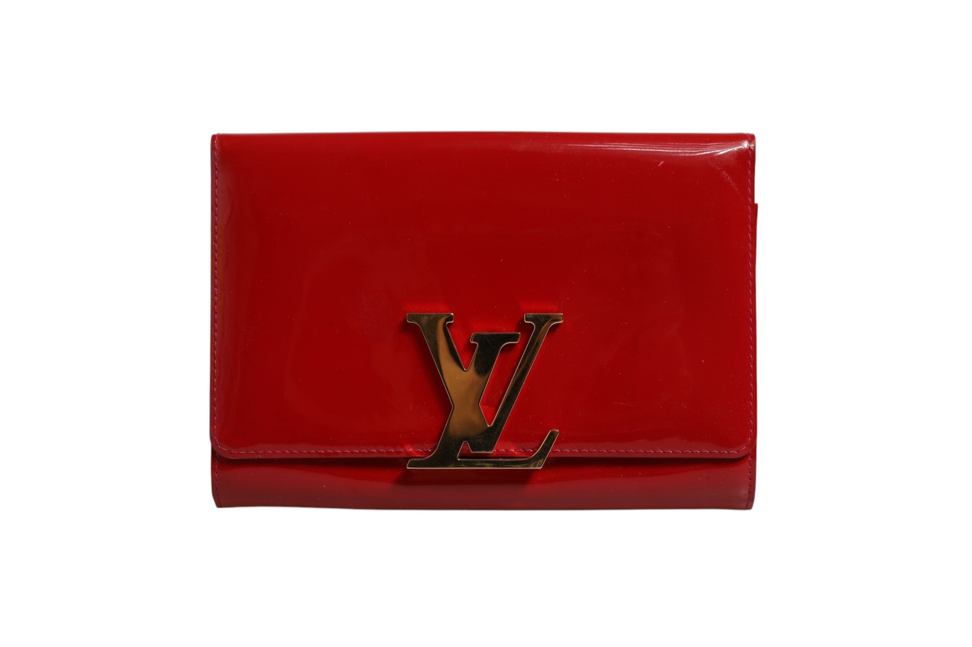 Louis Vuitton Louise PM Red Patent Leather Wallet On Chain - Red