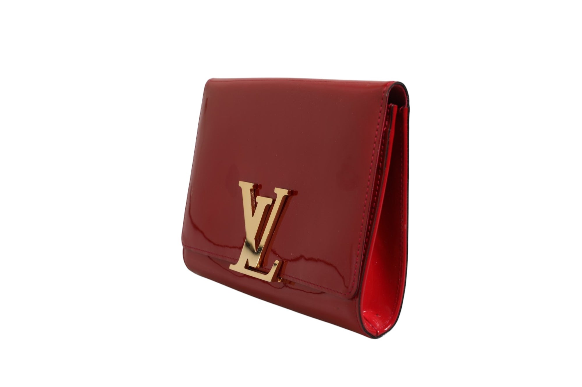 Louis Vuitton Louise PM Red Patent Leather Wallet On Chain - Red