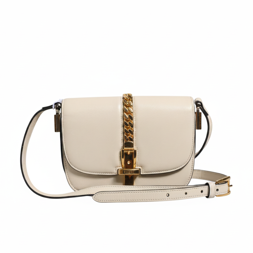 Gucci Sylvie 1969 Mini Leather Shoulder Bag - Ivory/White