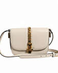 Gucci Sylvie 1969 Mini Leather Shoulder Bag - Ivory/White