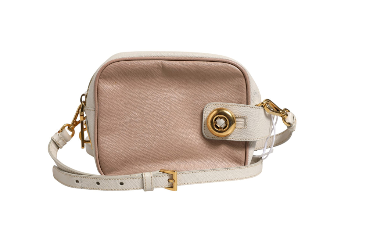 Prada Small Leather Shoulder Bag - Beige/Ivory