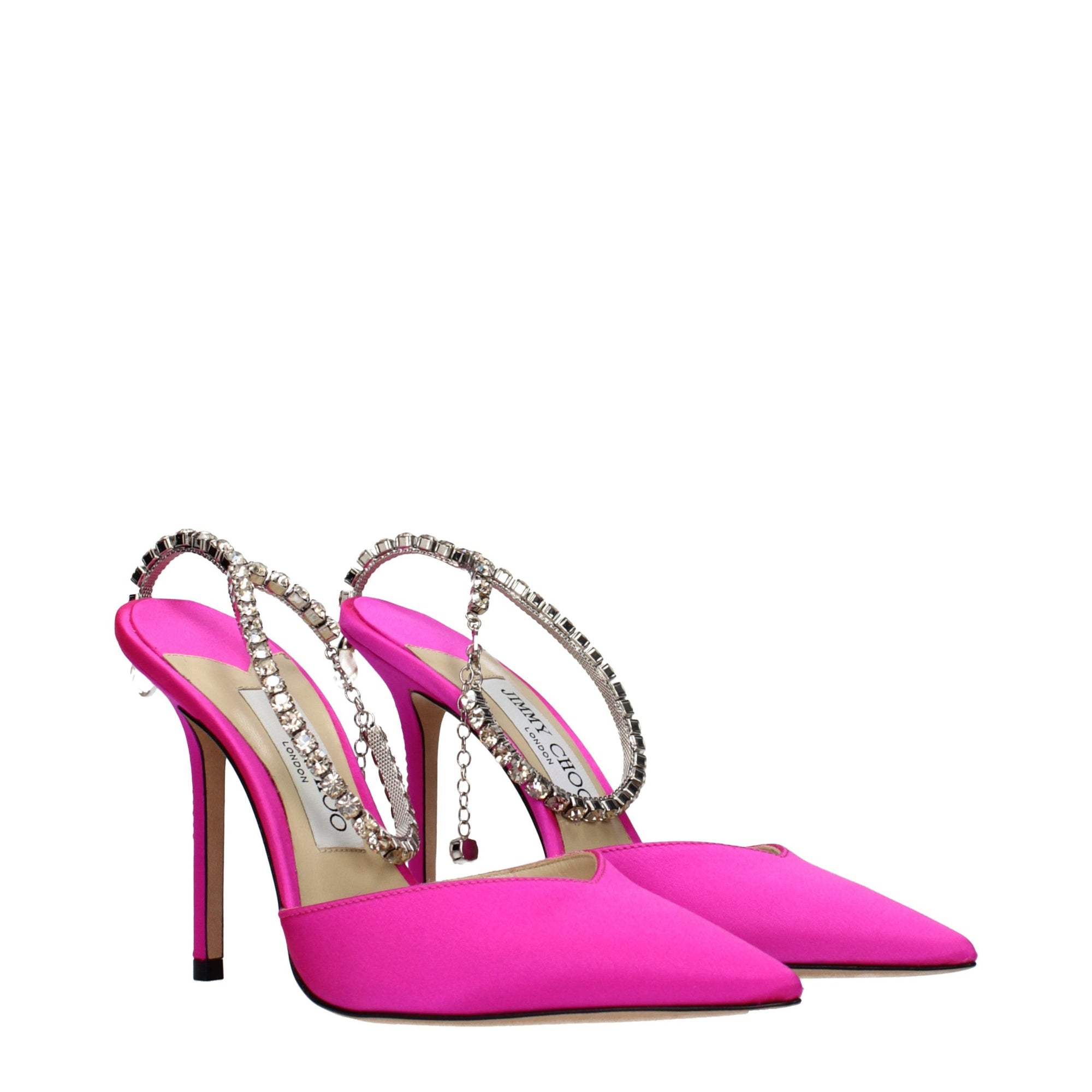 Jimmy Choo Saeda Satin Stiletto Heel Pumps - Fuchsia Pink