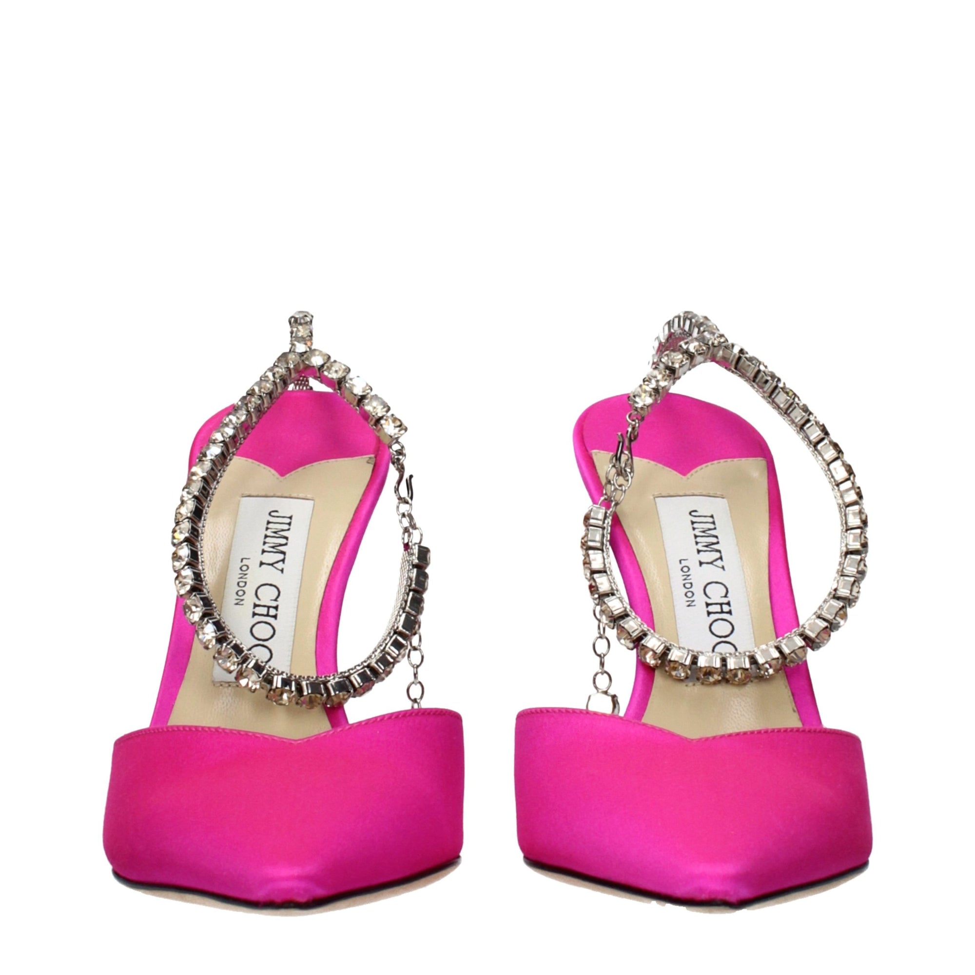 Jimmy Choo Saeda Satin Stiletto Heel Pumps - Fuchsia Pink